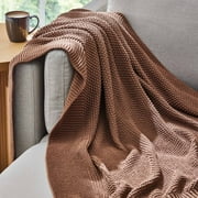 Better Homes & Gardens Brown Cotton-Blend Chunky Knit Throw, 50" x 60"