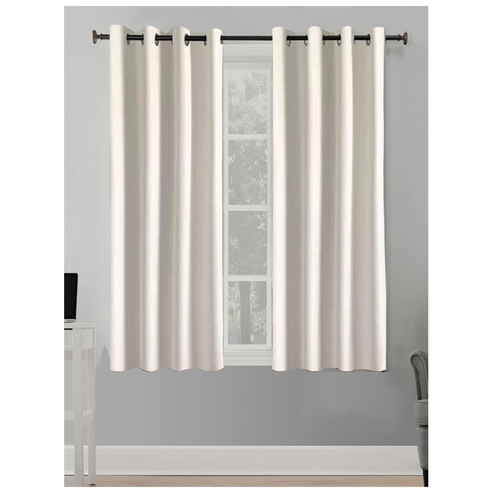Better Homes & Gardens Solid Herringbone Blackout Curtain Panel, 1 Panel, Off-White, 50 in W x 63 in L