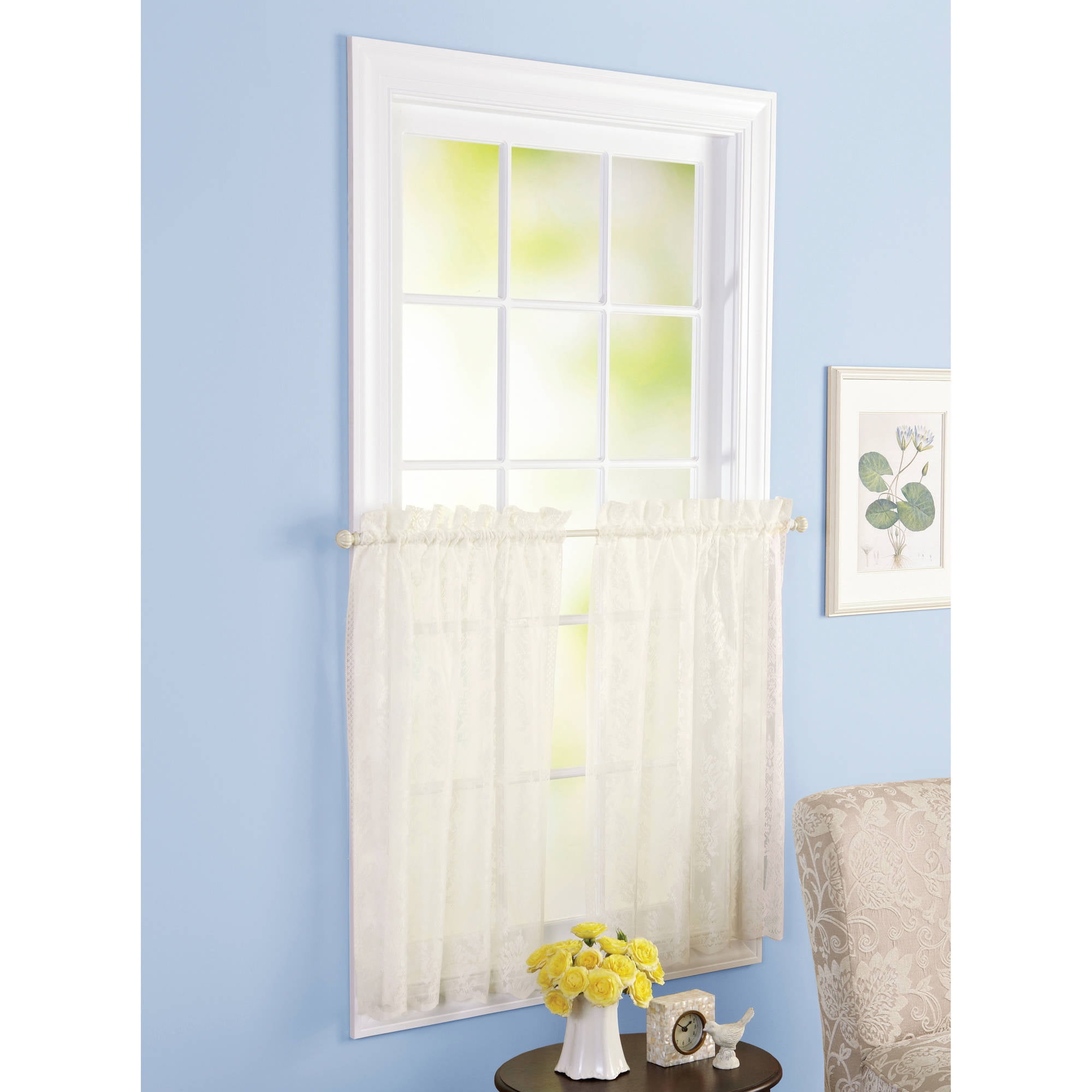 Better Homes & Gardens Cream Lace Valance or Tier Curtain