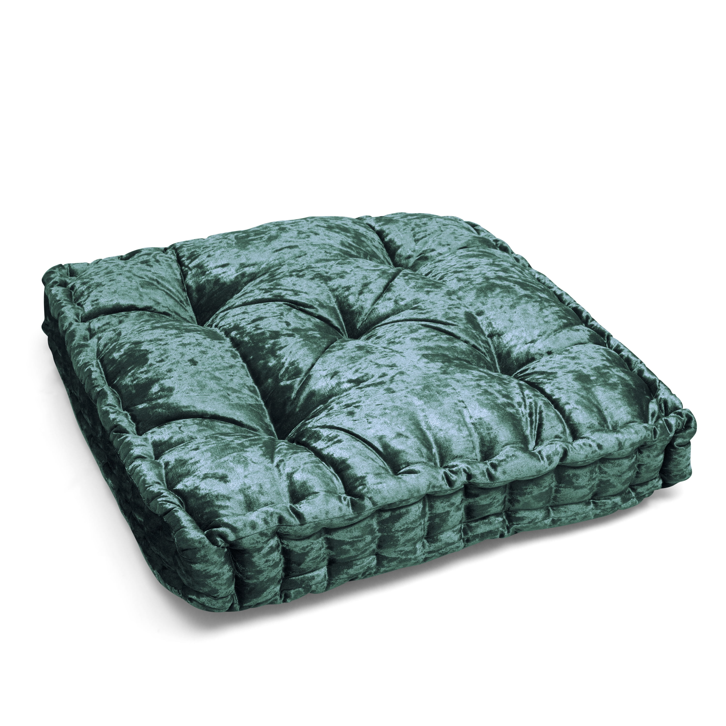 Green velvet top floor cushion