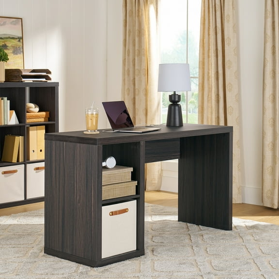 Better Homes & Gardens Cube Storage Office Desk, Tobacco Oak