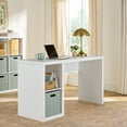 thumbnail interactive-video image 1 of Better Homes & Gardens Cube Storage Office Desk, White Texture, 1 of 9