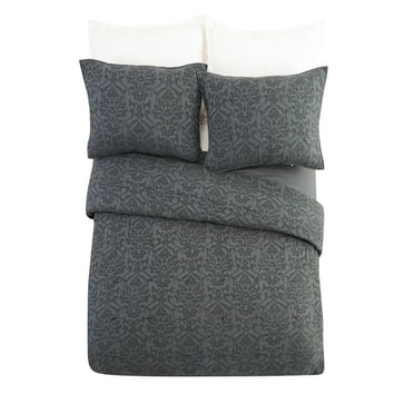 Better Homes & Gardens Damask Cotton Quilt, Full/Queen, Gray