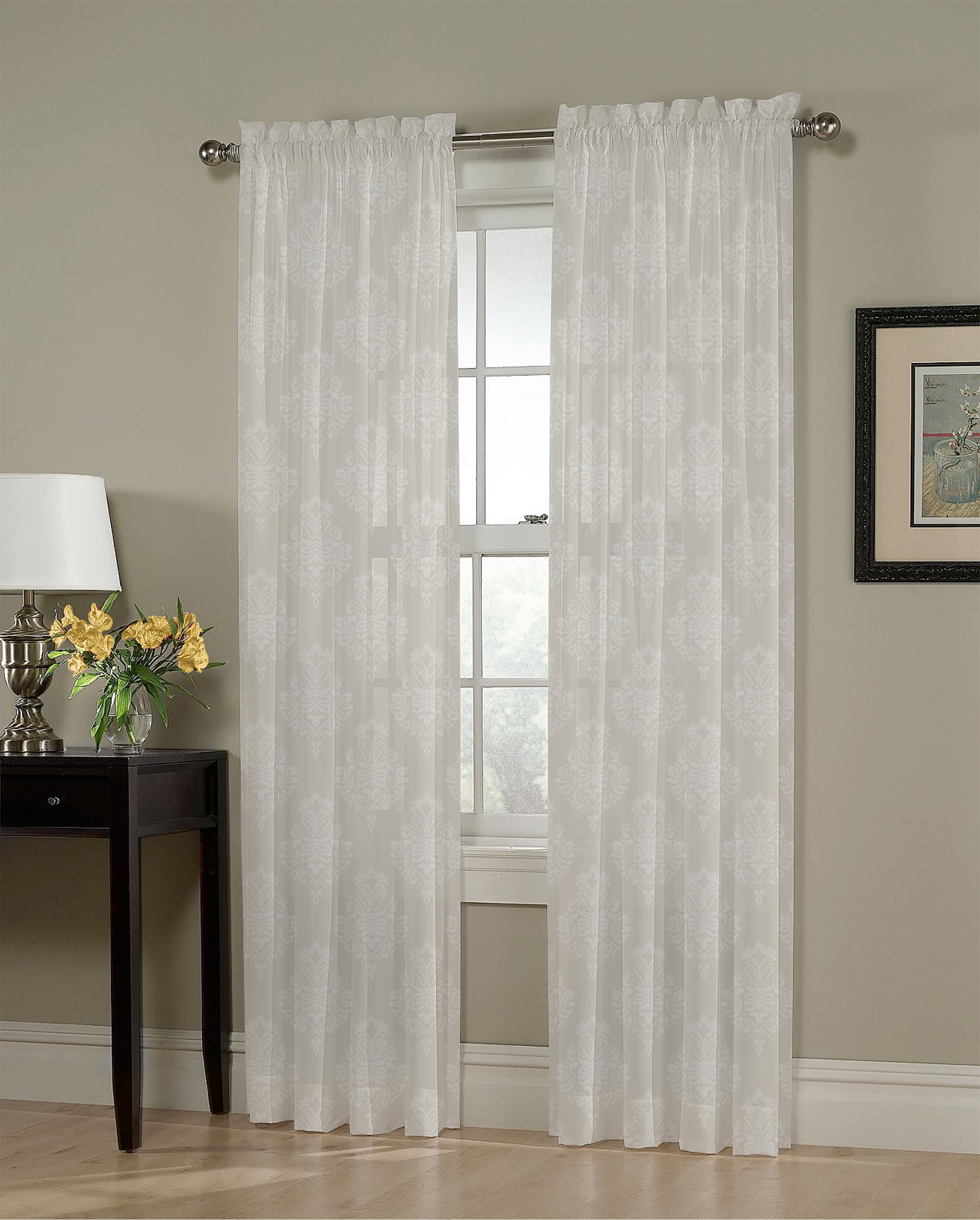 Better Homes & Gardens Damask Scroll Single Curtain Panel