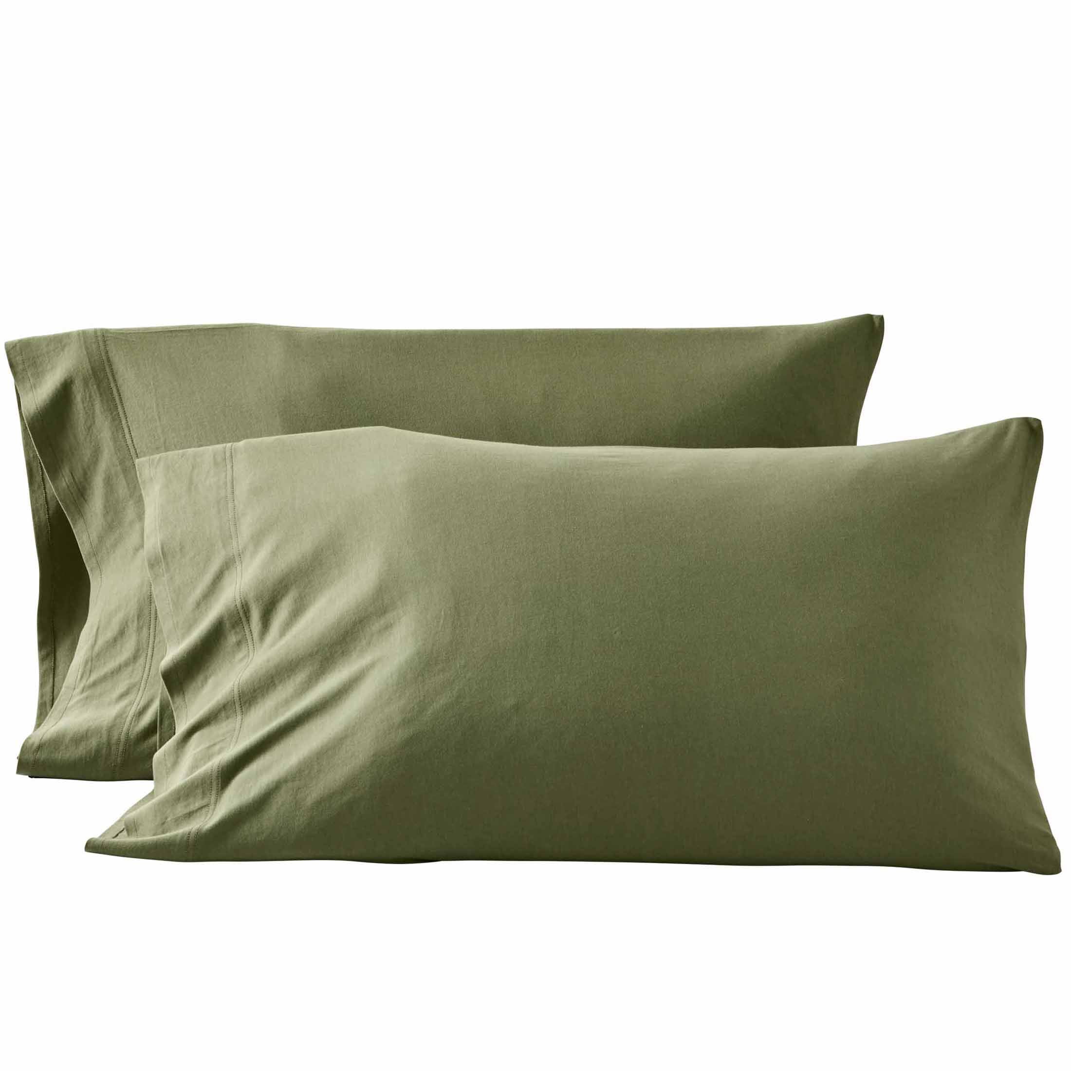 Better Homes & Gardens Dark Cilantro Green Adult Jersey Pillow Cases, King 20"W x 40"L (2 Count)