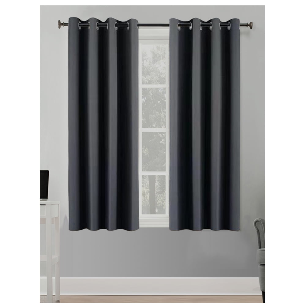 Better Homes & Gardens Solid Herringbone Blackout Curtain Panel, 1 Panel, Grey, 50" W x 63” L