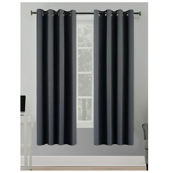 Better Homes & Gardens Solid Herringbone Blackout Curtain Panel, 1 Panel, Grey, 50" W x 84” L