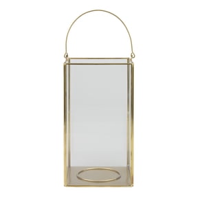 Better Homes & Gardens Gold Metal and Glass Candle Lantern, Large