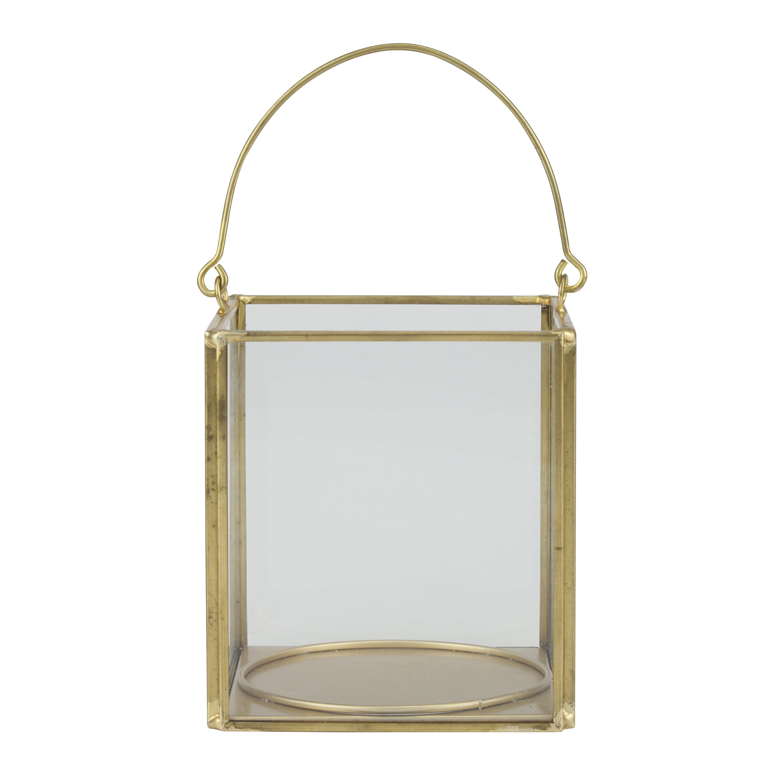 Better Homes & Gardens Decorative Small Gold Metal Lantern, Candle