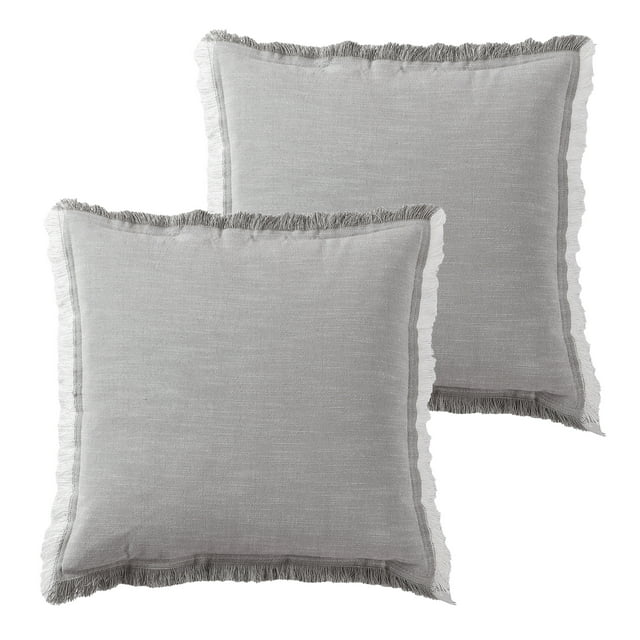 Better Homes & Gardens Decorative Throw Pillow, Cotton Fringe, Square ...