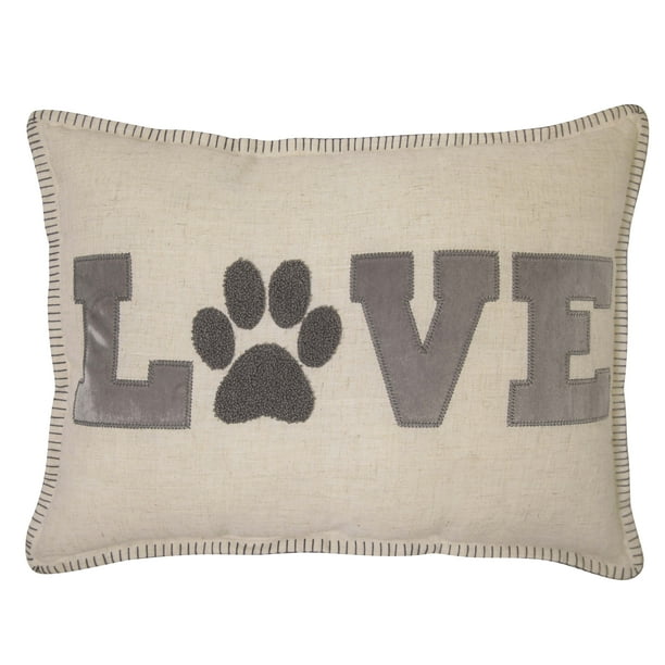 Better Homes & Gardens Decorative Throw Pillow, Paws for Love , Oblong