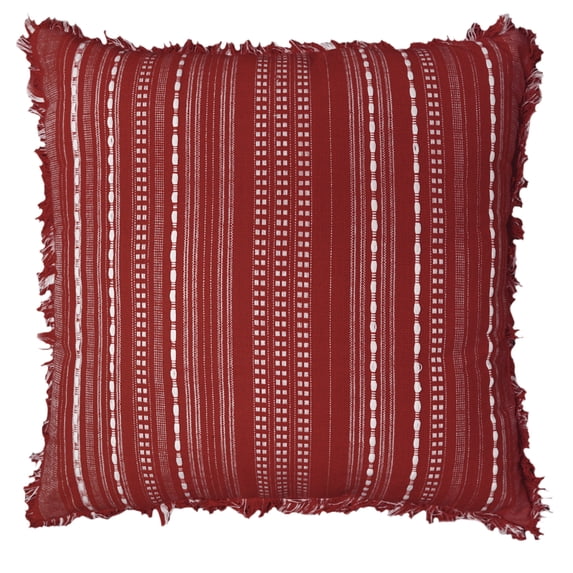 Better Homes & Gardens Decorative Throw Pillow, Reversible Stripe, Rust, 20" x 20"