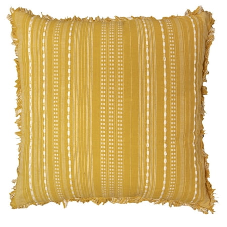 Better Homes & Gardens Decorative Throw Pillow, Reversible Stripe, Yellow, 20''x20''