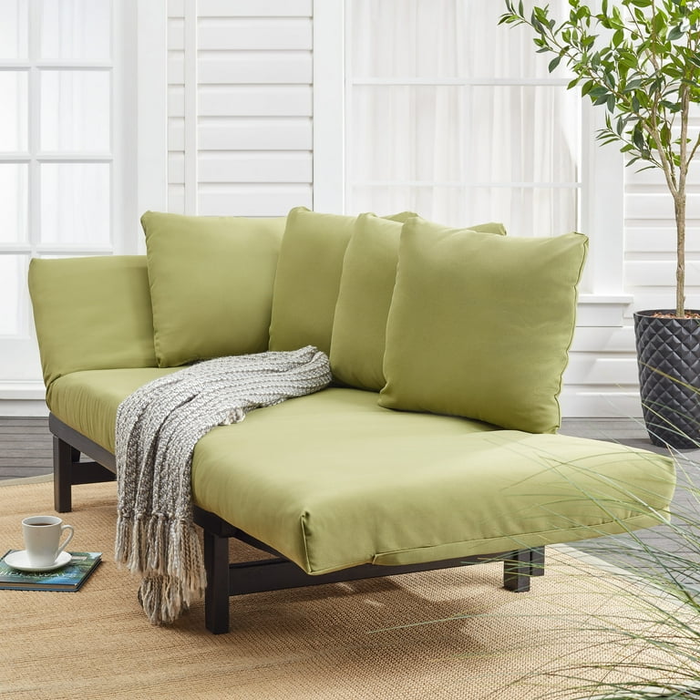 Better Homes Gardens Delahey Convertible Studio Outdoor Daybed Sofa Green Cushion