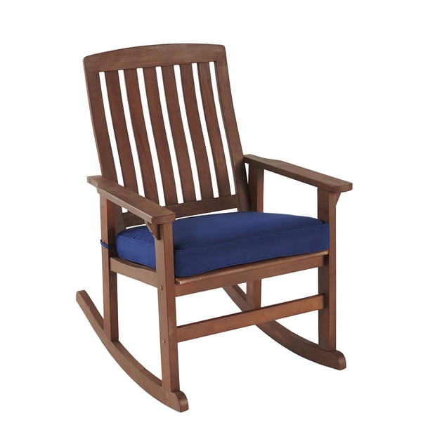Better Homes & Gardens Delahey Wood Rocking Chair, Brown Finish ...