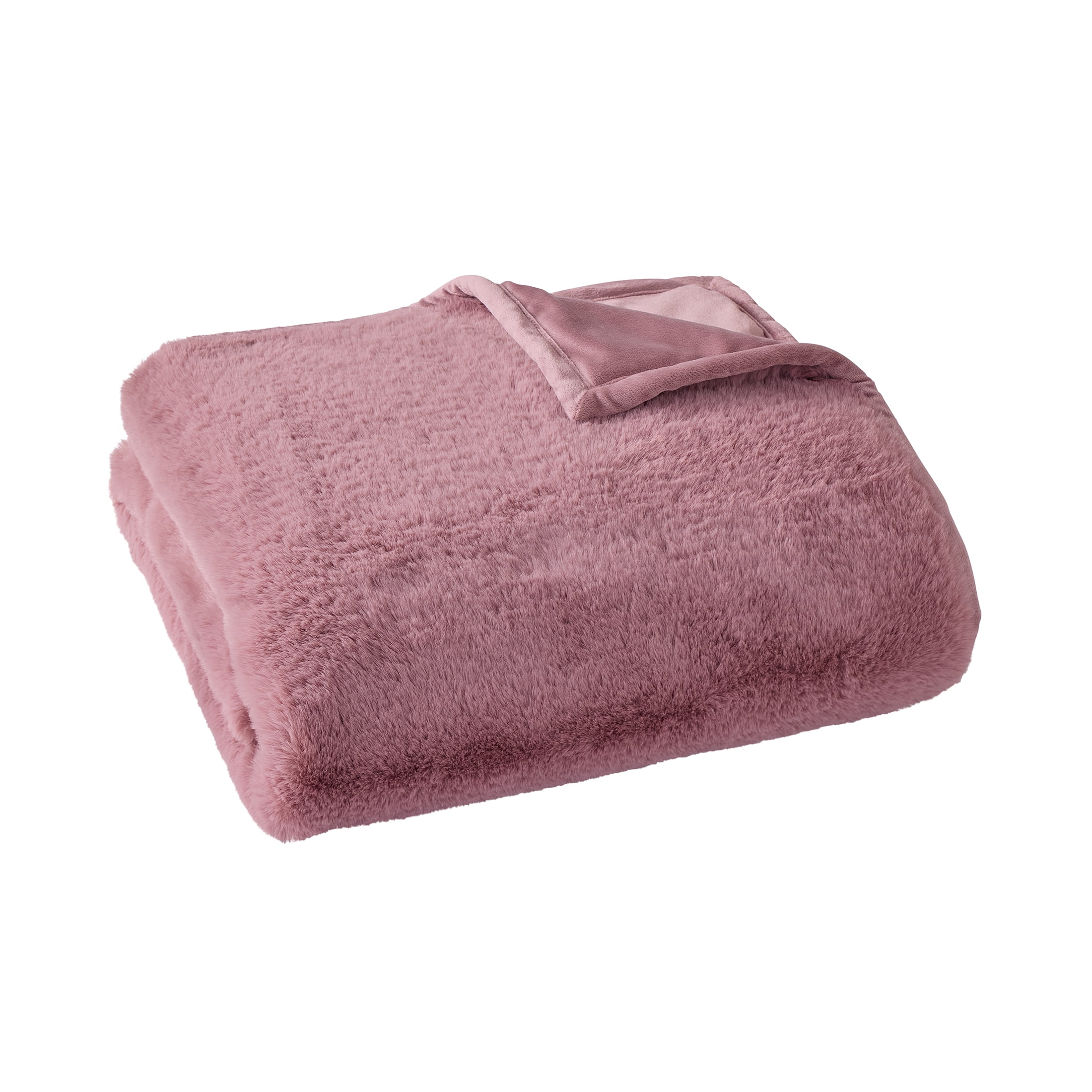 Better Homes & Gardens Violet Gem Faux Fur Oversized Throw Blanket, 50 in x 72 in