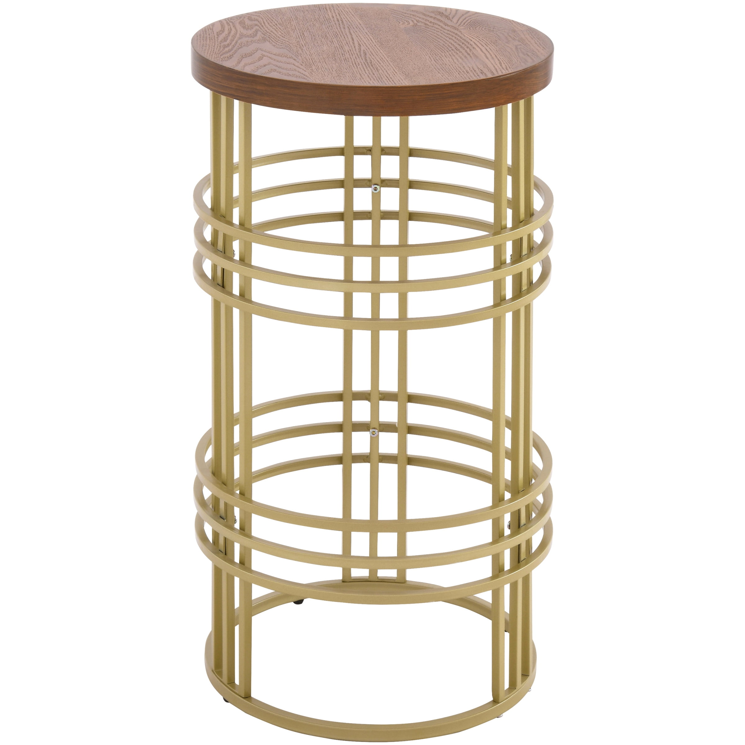 Better Homes & Gardens Devon Accent Table, Wood Top with Gold Base