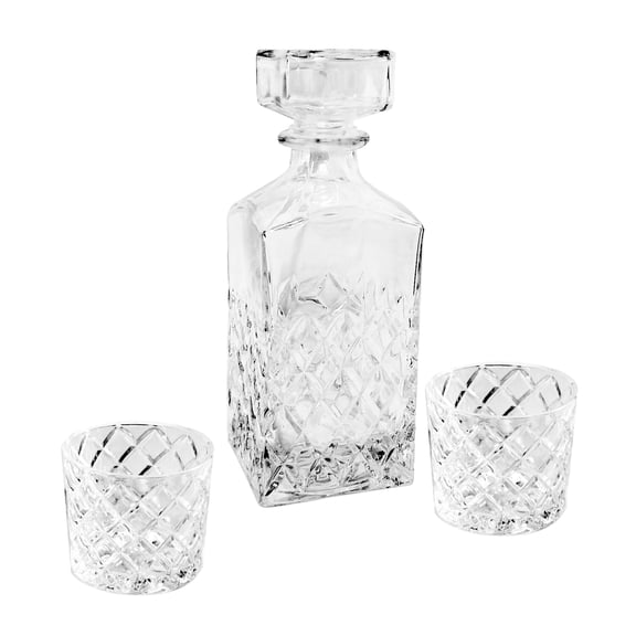 Better Homes & Gardens Diamond-Cut Glass 3-Piece Decanter Set