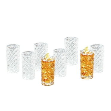 Better Homes & Gardens Diamond Cut Tumbler Clear Drinking Glass, 8 Pack