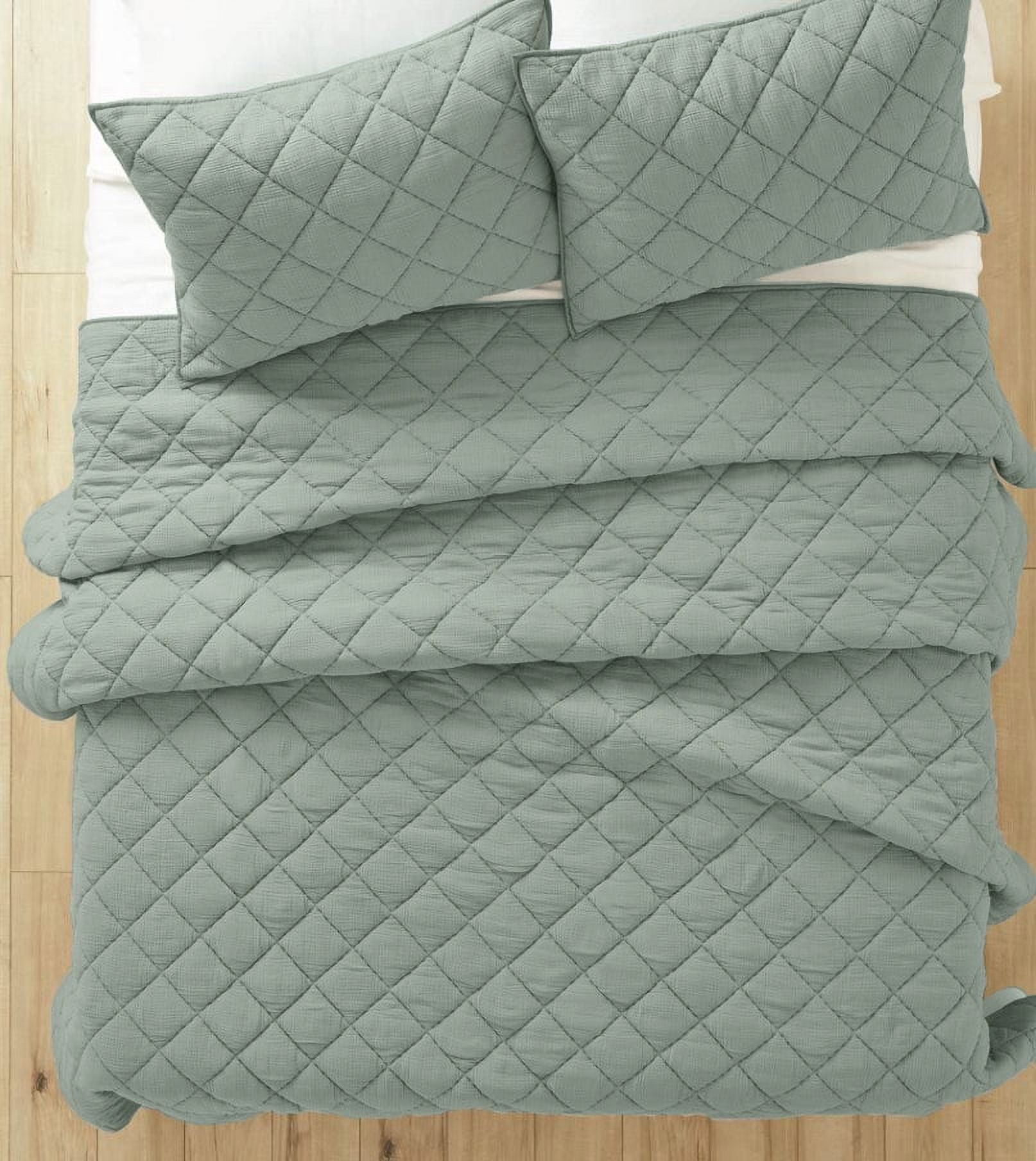 Better Homes & Gardens Diamond Gauze Quilt, Sage, Full/Queen