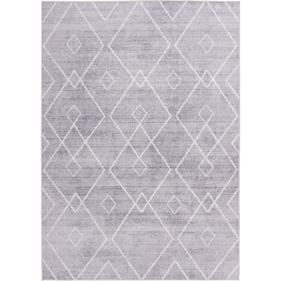 Better Homes & Gardens Diamond Machine Washable Indoor Area Rug, Gray, 5'x7'