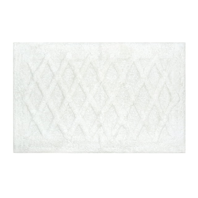 Better Homes & Gardens, Diamond Texture Bath Rug in White 20"X34