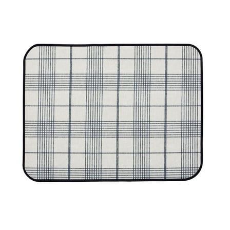 Better Homes & Gardens Dish Dry Mat, Weston Plaid Print, 18"W x 24"L, Polyester Material