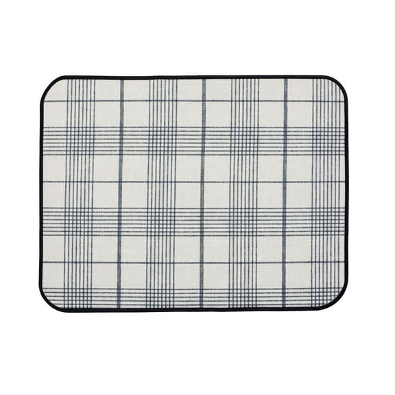 Better Homes & Gardens Dish Dry Mat, Weston Plaid Print, 18"W x 24"L, Polyester Material