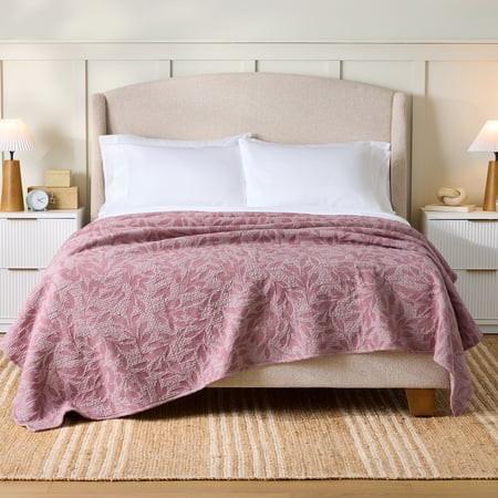 Better Homes & Gardens Violet Gem Botanical Double Cloth Cotton Quilt, Full/Queen
