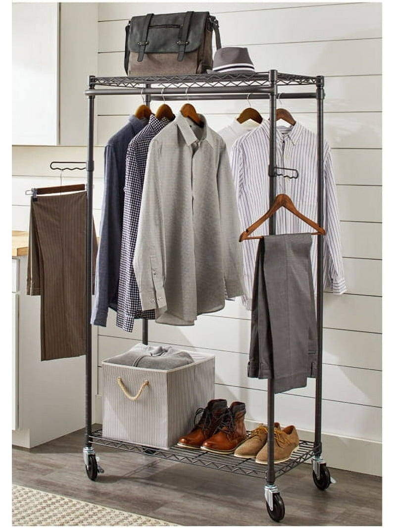 Better Homes & Gardens Double Hanging Garment Rack, Gunmetal Gray