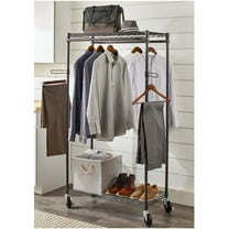 Better Homes & Gardens Double Hanging Garment Clothes Rack, Gunmetal Finish, Gray