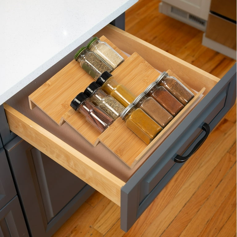 Better Homes Gardens Drawer 3 Tier Bamboo Spice Organizer Natural Walmart