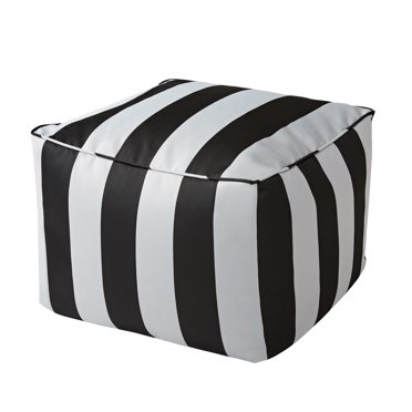 Better Homes & Gardens Dream Bean Patio Bean Bag Ottoman, Black and ...