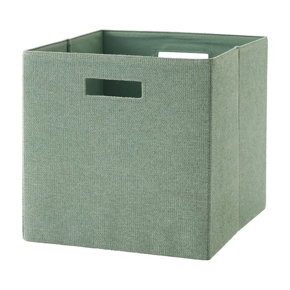 Better Homes & Gardens Fabric Cube Storage Bin, Green, 12.75x15 ...