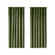 Better Homes & Gardens Dutch Velvet Solid 100% Blackout Single Curtain Panel, Green, 52 in W x 84 in L