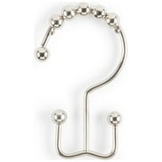 Better Homes & Gardens Easy Glide Metal Rollerball Double Shower Hooks, Brushed Nickel, 12 Pieces