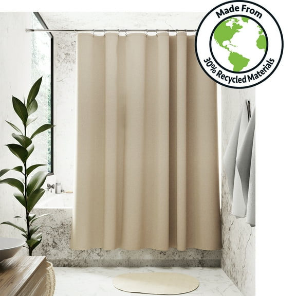 Better Homes & Gardens Eco-Friendly Solid Beige 100% Waterproof Fabric Shower Curtain Liner