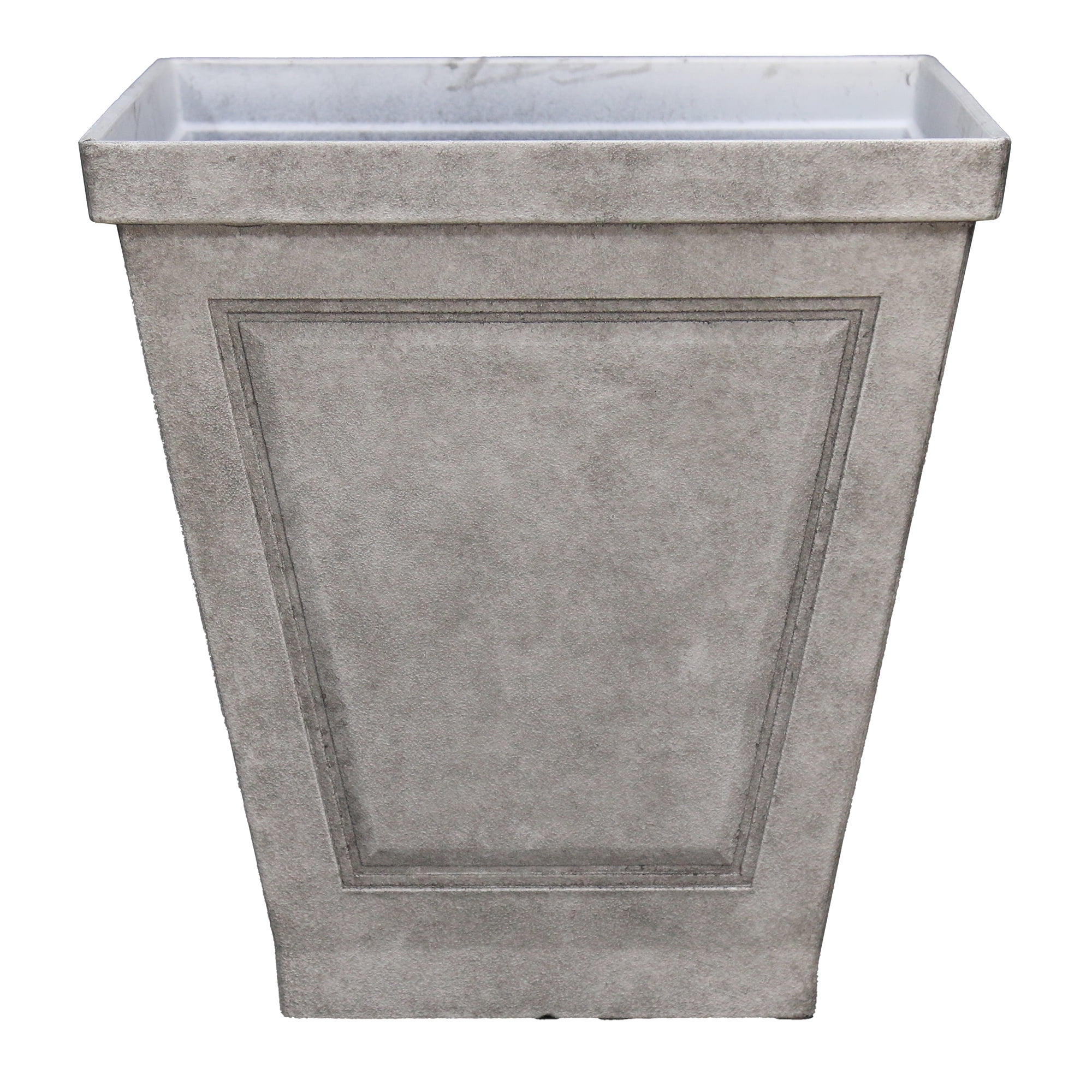 Better Homes & Gardens Edyth Gray Square Resin Planter, 16in x 16in x