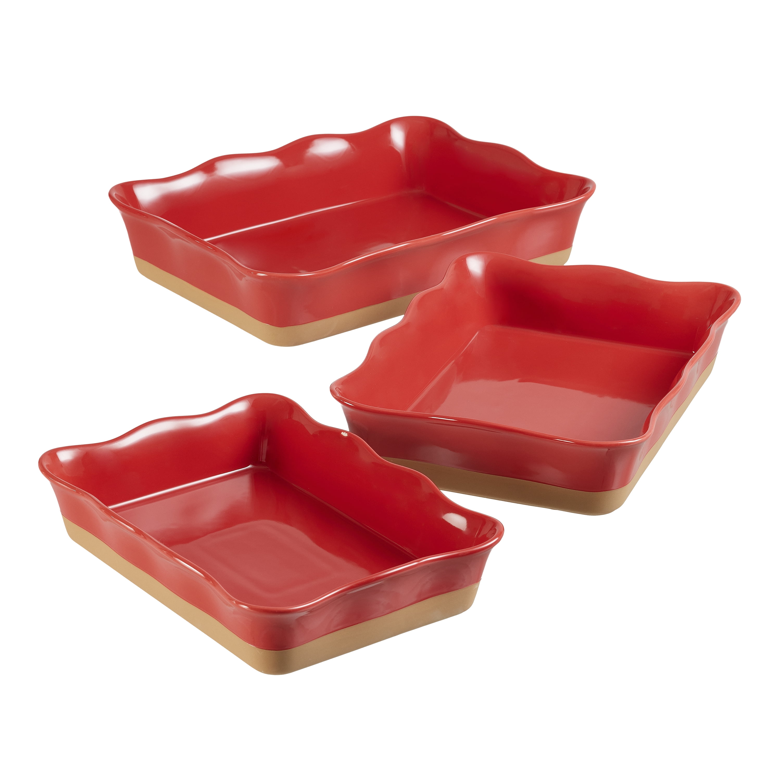Wholesale 3PCS Baking Set Red-Colored Ceramic Baking Dish with Handle Oval  Shape Color Glaze Porcelain Plate Set - China Baking Dish and Dinner Dish  price