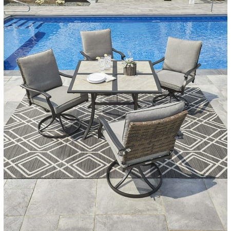 Better Homes & Gardens Elmdale 5-Piece Outdoor Dining Set, Brown