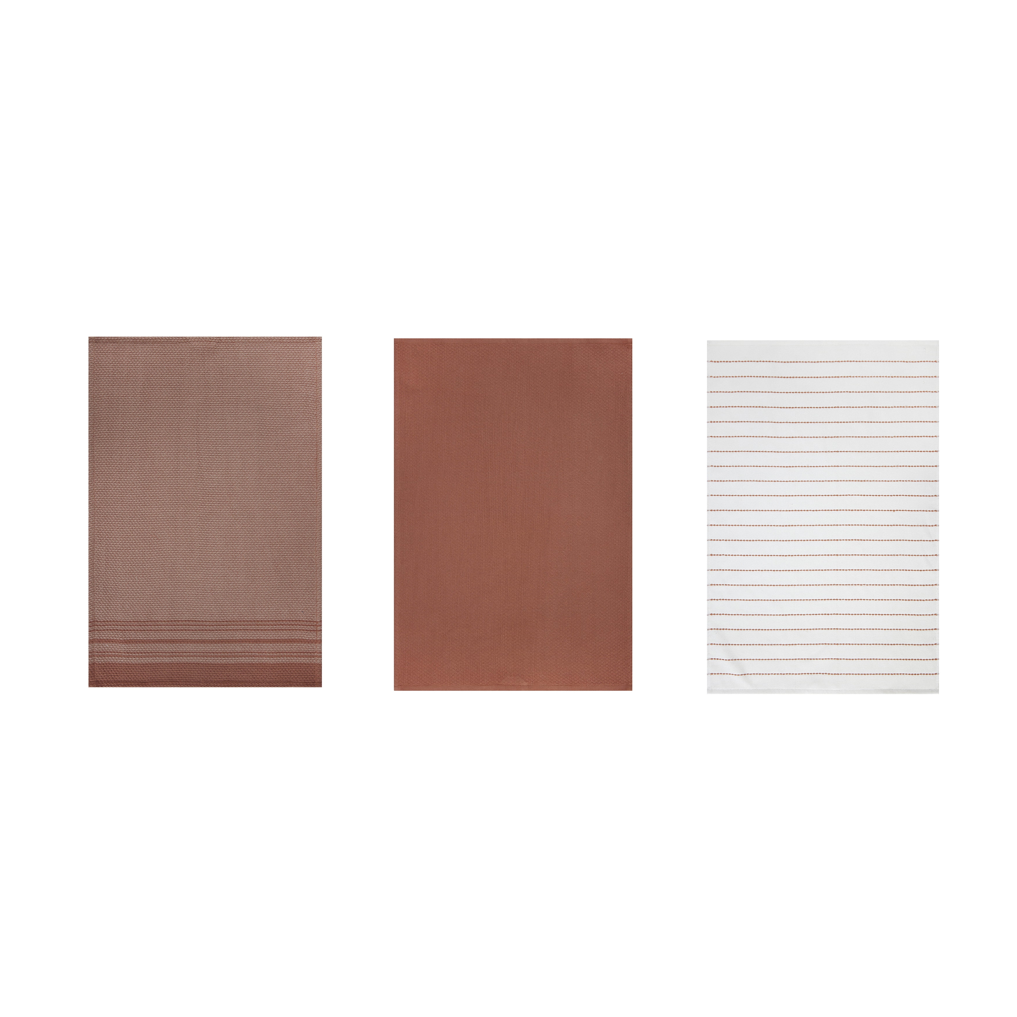 Better Homes & Gardens Elmley Terracotta & Ivory 3 Pack Kitchen Towel Set â€“ 20â€ x 30â€ - 100% Cotton