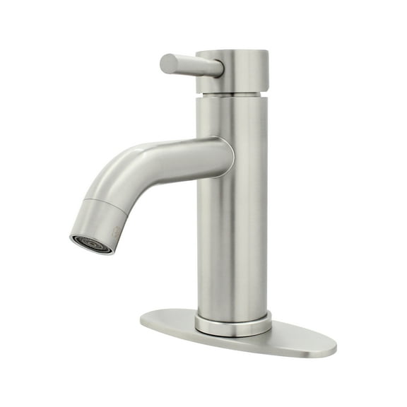Better Homes & Gardens Elmont Single Handle Bathroom Faucet, Satin Nickel, Includes Push Pop-Up Drain
