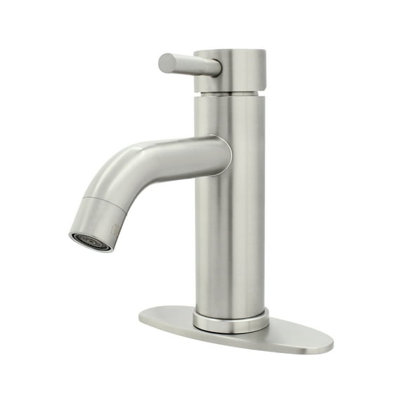 Better Homes & Gardens Elmont Single Handle Bathroom Faucet, Satin Nickel, Includes Push Pop-Up Drain