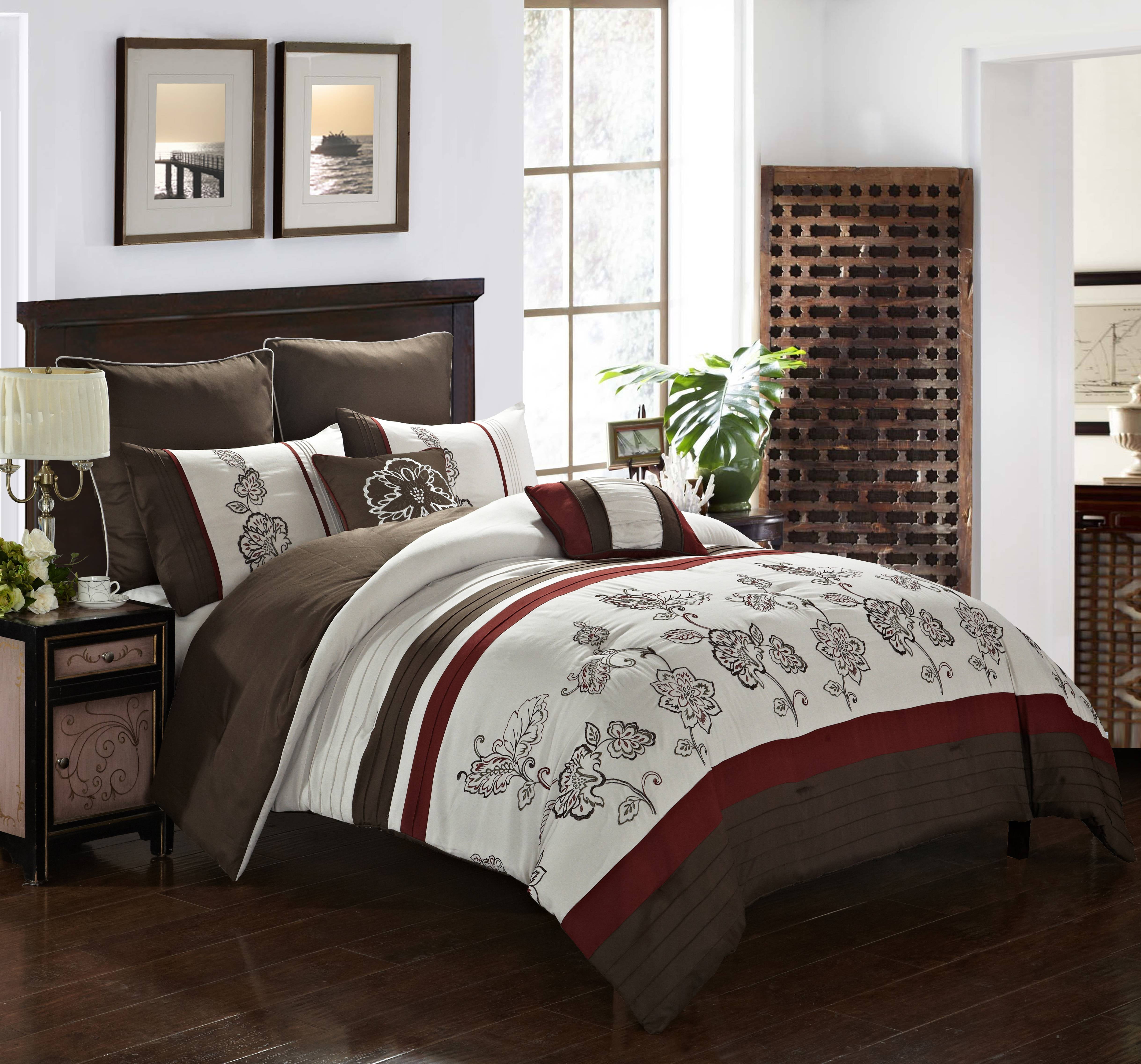 Better Homes & Gardens Embroidered Pintuck Stripe 7 Piece Comforter Set