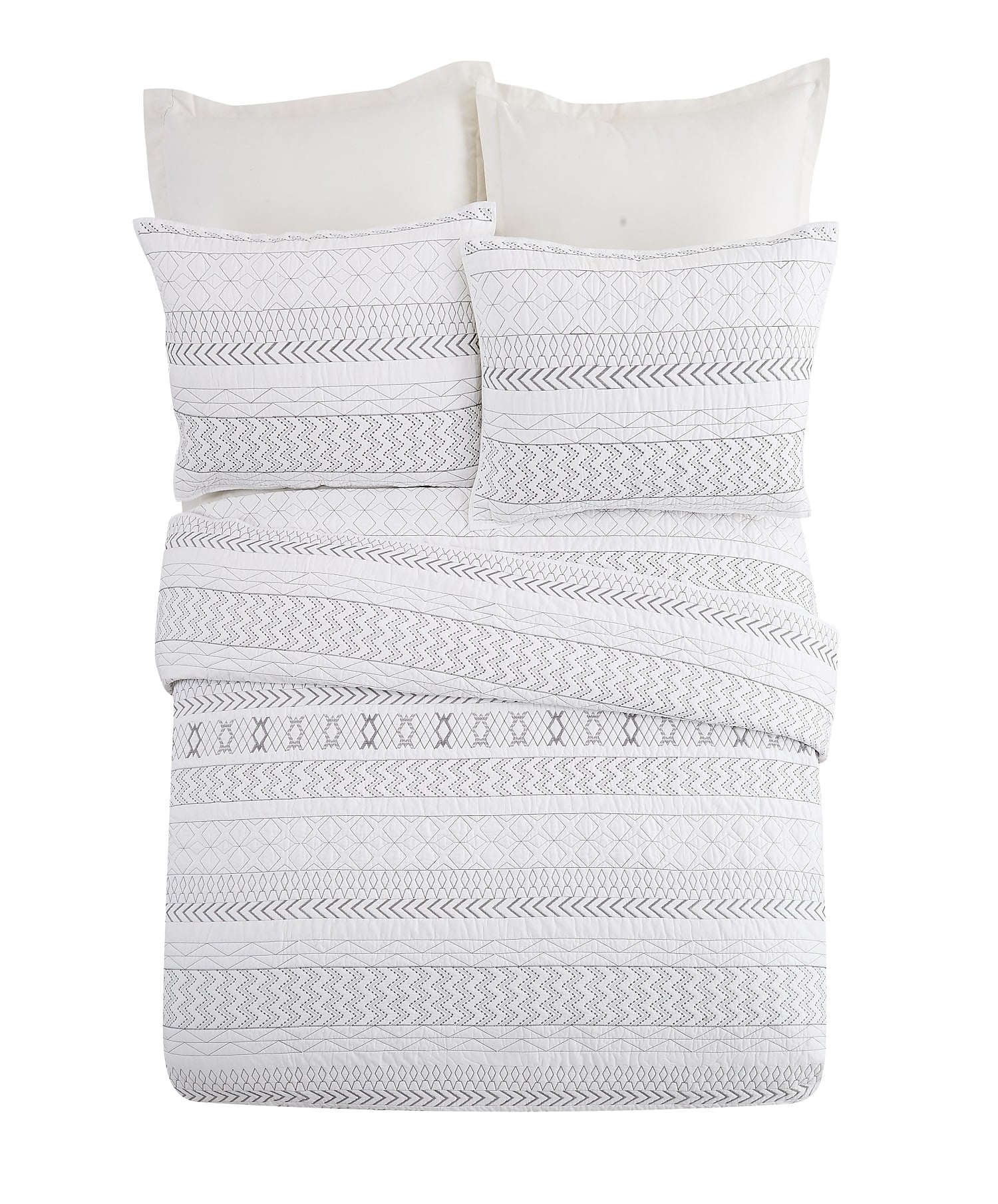 Better Homes & Gardens Embroidery Stripe Quilt Full/Queen, Gray