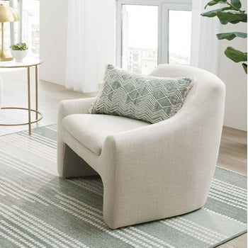 Better Homes & Gardens Emerson Curvy Accent Chair, Cream Linen