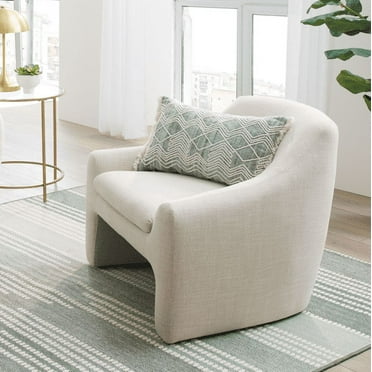 Better Homes & Gardens Emerson Curvy Accent Chair, Cream Linen