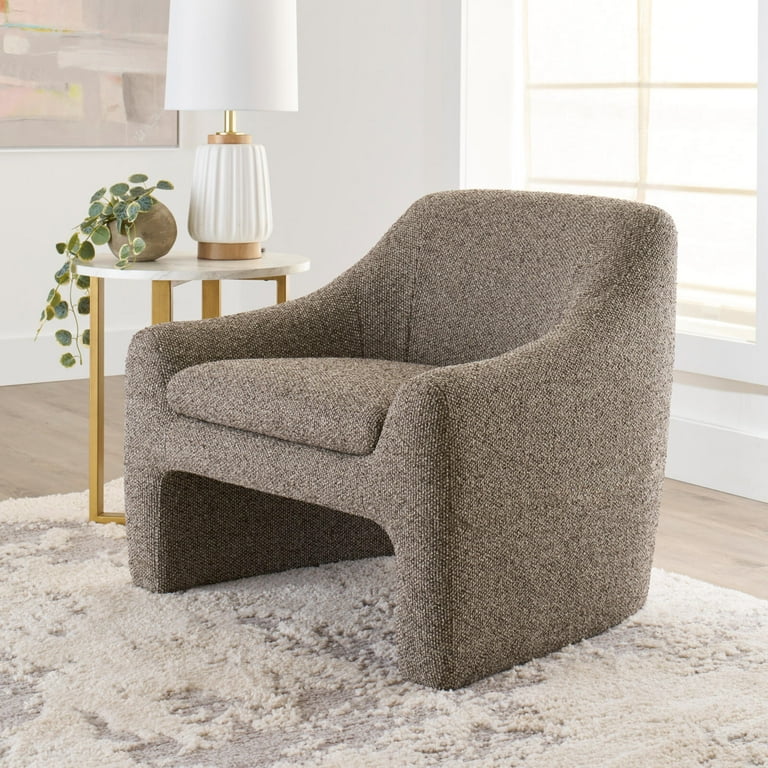 Better Homes Gardens Emerson Curvy Accent Chair, Truffle Brown - Main Image