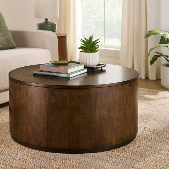 Better Homes & Gardens Miller Drum Coffee Table, Walnut