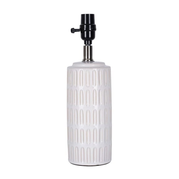 Better Homes & Gardens Etched Ceramic Accent Lamp Base, Natural Two-Tone, 13.5" H